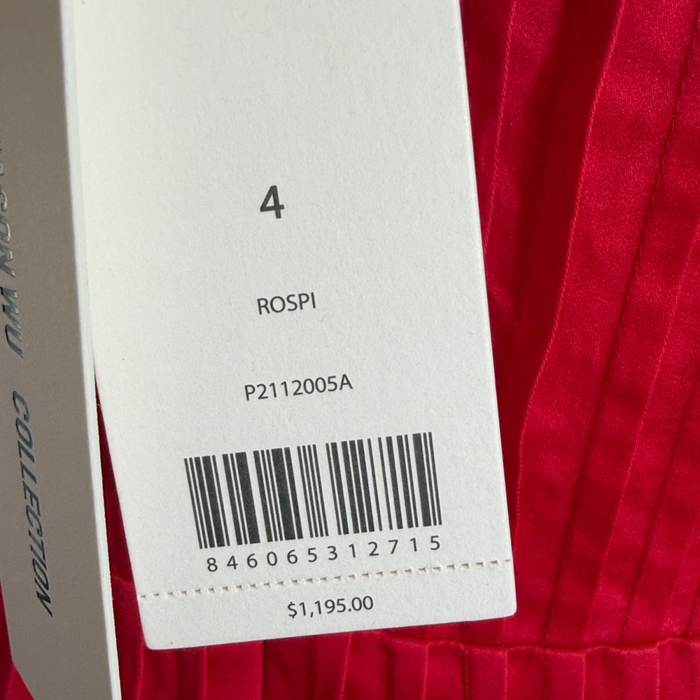 Jason Wu Off the Shoulder Pintucked Red Midi Dress - Picture 6 of 12